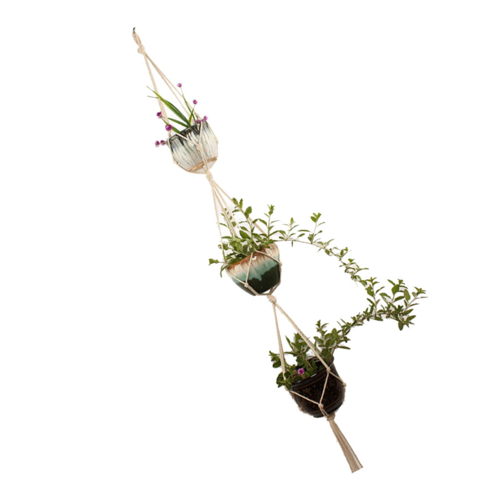 TureClos Flower Pot Holder Hanging Rope Plants Hanging Basket Net Bag Plants Hanger