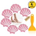 thumbnail image 1 of Pegatina antideslizante transparente en forma de concha (6 piezas, rosa), almohadilla de ducha antideslizante pegatina de ducha textura transparente no abrasiva pegatina para baby shower, con raspado, 1 of 5