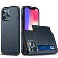 thumbnail image 3 of Slide Wallet Credit Card Slot Phone Case For iPhone 15 14 13 12 11 Pro X XR XS Max 7 8 Plus SE Armor TPU Shockproof Back Cover, 3 of 5