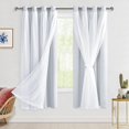 thumbnail image 1 of Cortinas Hiasan opacas de color blanco grisáceo con revestimiento transparente de 132 x 160 cm, 1 of 7