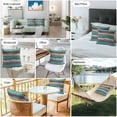thumbnail image 6 of Coastal Style Outdoor Pillow Covers Set of 2 Vintage Green Brown Stripes Wood Grain Waterproof Throw Pillow Case Decorative Square Cushion Cover for Patio Couch Garden Balcony, 20"x20", 6 of 9