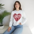 thumbnail image 4 of Happy Valentine's Day Womens Crewneck Sweatshirt, Cute Heart Design, 4 of 4