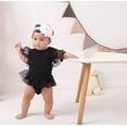 thumbnail image 5 of StylesILove Infant Baby Girls Cotton Bodysuit Tulle Sleeves with Pom Pom and Decoration Waist Tie 2pcs Outfit, 5 of 13