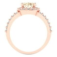 thumbnail image 4 of 2.78ct oval cut brown natural morganite 18k rose gold halo Bridal Wedding Engagement Promise Anniversary Ring for Women size 4, 4 of 7
