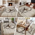 thumbnail image 6 of Village Star Washable Area Rug 6 x 9 ft Leaves Ring Retro Wood Grain Farmhouse, Soft Non Slip Rugs Stain Repellent Indoor Felt Carpet for Living Dining Room Bedroom Home Office, 6 of 9