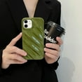 thumbnail image 4 of Cute Curly Wave Case for iPhone 11 6.1 inches, Water Ripple Pattern Phone Case Slim Shockproof Satin Glossy Cover for Girls Boys Silicone 3D Non-Slip Case -Green, 4 of 10