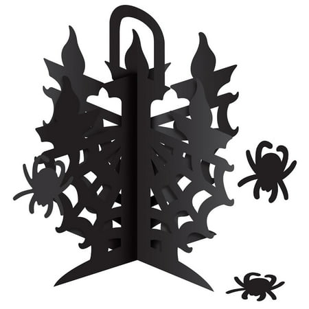 New 12" 3-D Candelabra Centerpiece With Spiders Decoration
