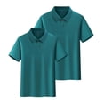 thumbnail image 3 of LTTVQM 2Pcs Girls Boys' School Uniform Short-Sleeve Lightweight Quick-Dry Polo Shirts, Breathable Cotton Button Collared Athletic Workout Golf Shirts Dark Green 7-8 Year, 3 of 6
