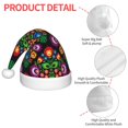 thumbnail image 4 of Honeii Traditional Floral Polish Print Hat Santa Claus Hat For Xmas Party, Christmas Caps For Boys Girls Child,Christmas Beanie, 4 of 6