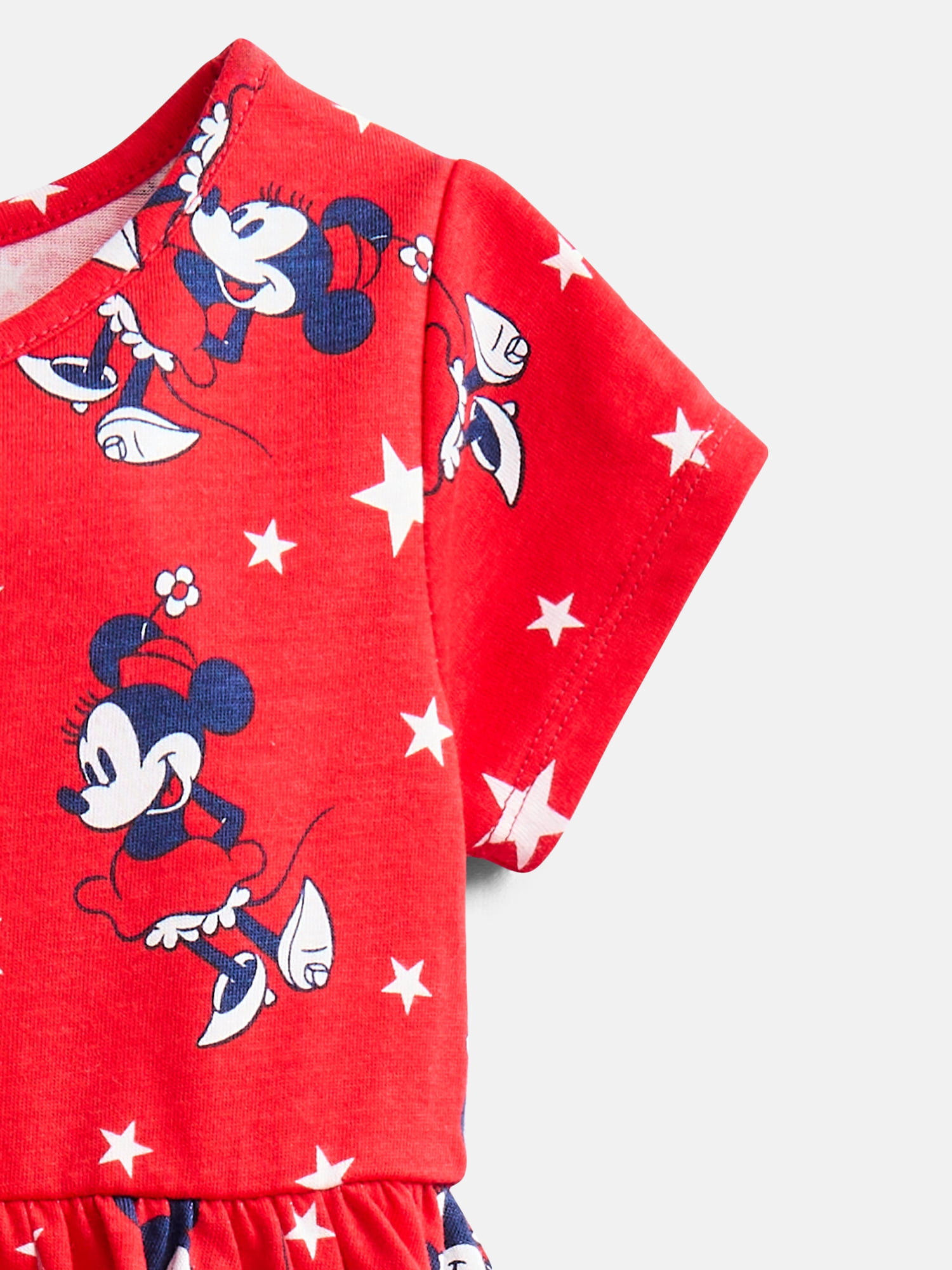Disney Toddler Girls Starry Minnie Dress with Short Sleeves, Sizes 12M-5T