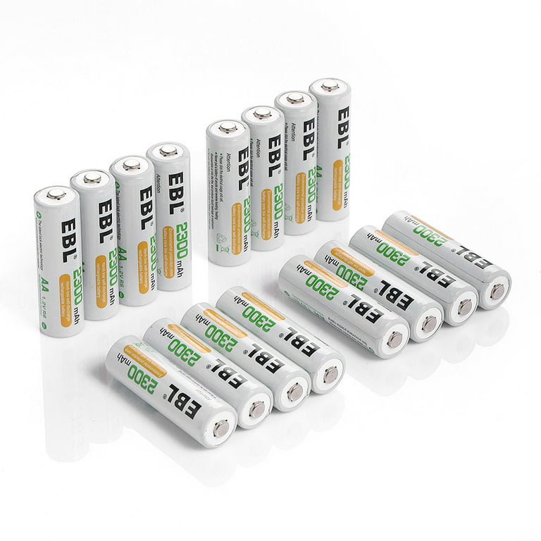EBL Lot de 16 piles rechargeables AA et AAA – Batterie