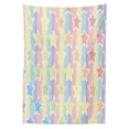 thumbnail image 3 of Ambesonne Abstract Tablecloth Rectangular Table Cover, Star Rainbow Stripes, 60"x90", Yellow Blue, 3 of 4