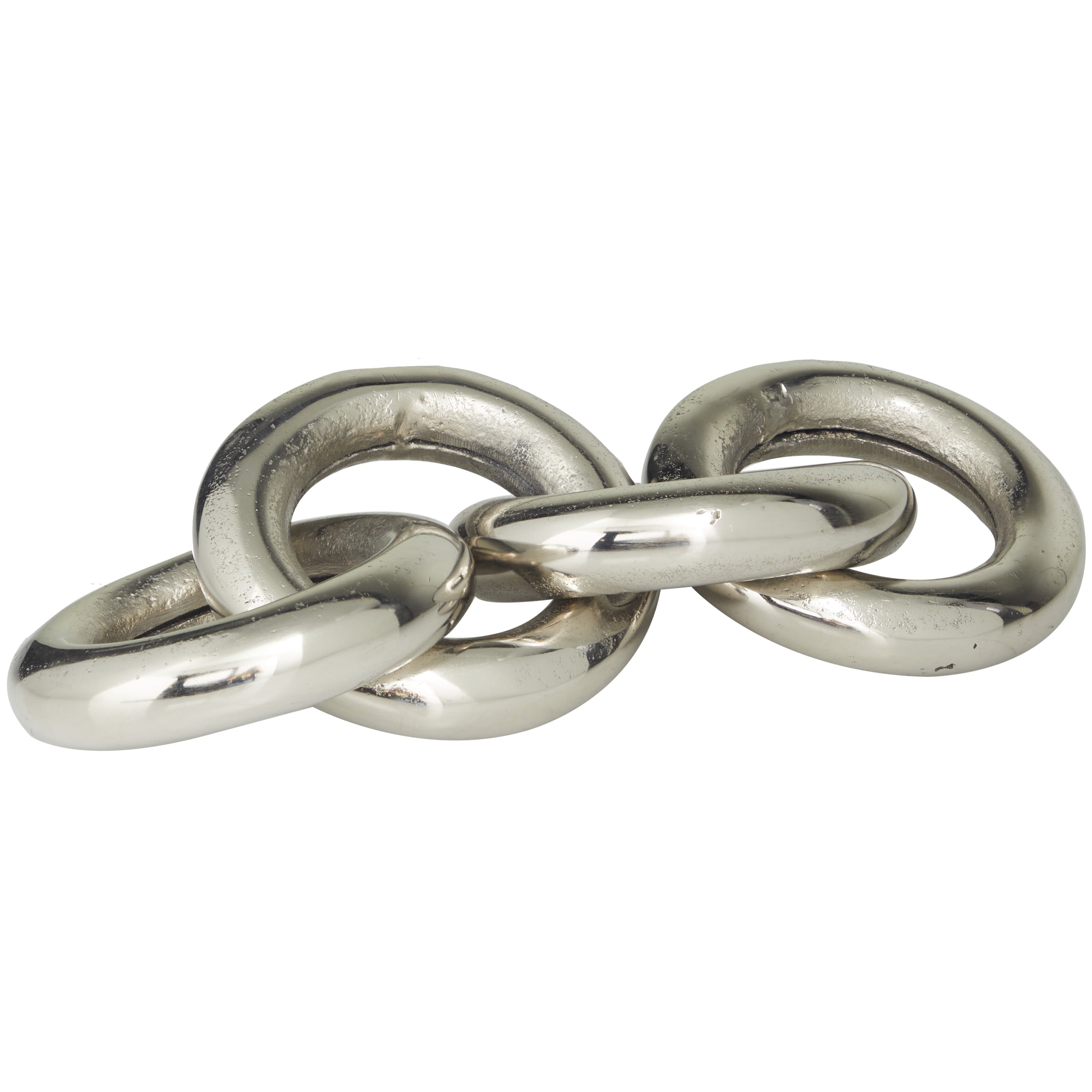 16" x 3" Silver Aluminum Chain Sculpture, by DecMode