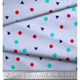 thumbnail image 2 of Soimoi Silk Fabric Square,Dot & Triangle Geometric Fabric Prints by Yard 42 Inch Wide, 2 of 3