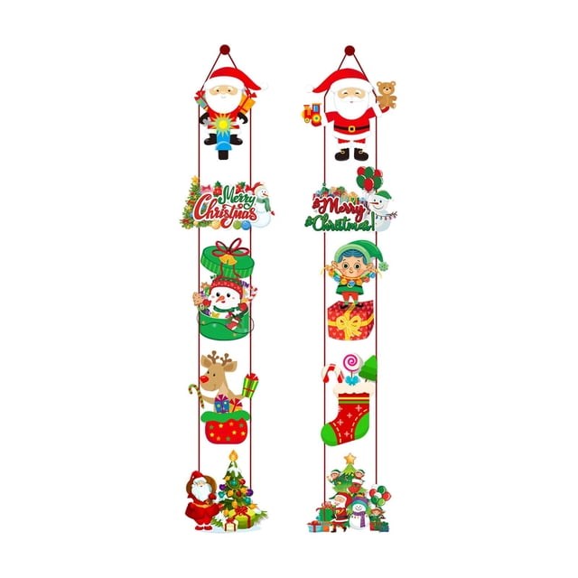 Letrero de porche de decoración de puerta de Navidad, pancartas de puerta de Navidad, colgante de placa de puerta delantera colgante Estilo C