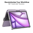 thumbnail image 2 of Funda con teclado edaiser giratoria para iPad de 11" con retroiluminación morada, 2 of 6