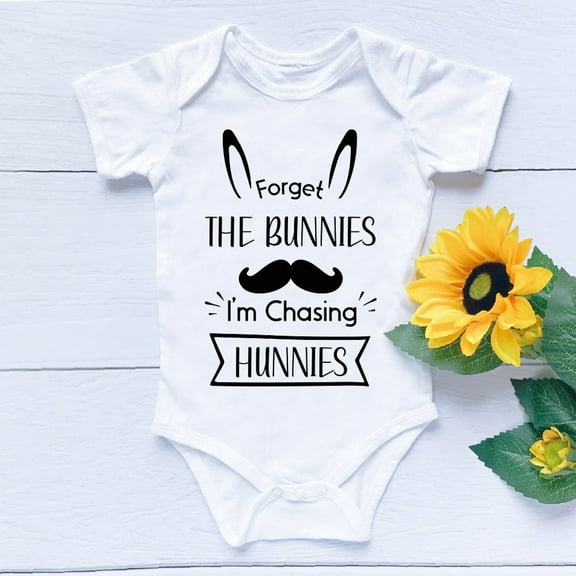 Forget The Bunnies I'M Chasing Hunnies Easter Boy Outfit, Easter Bunny Kids Shirt, Cute Easter Bodysuit, Easter Baby Bodysuit Cute Baby Onesie, BABY BODYSUIT LAT 4424