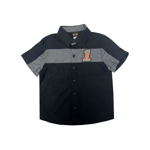 Harley-Davidson Little Boys' #1 Short Sleeve Button Work Shop Shirt(4/5T), Harley Davidson