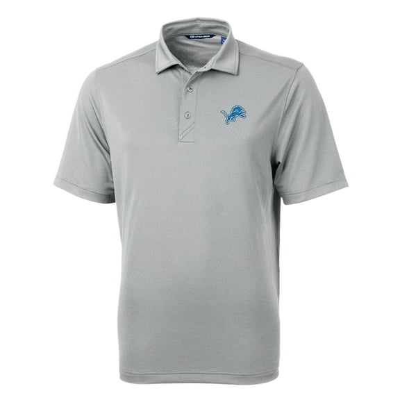 Men's Cutter & Buck Gray Detroit Lions Virtue Eco Pique Recycled Polo
