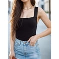 thumbnail image 3 of Weardear Tank Top Bodysuits for Women Sexy Cute Sleeveless Square Neck Body Suit, 3 of 7