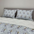 thumbnail image 2 of Horse Comforter & Sham Bedding Set, Animal Pattern Surrounded by Flower Details, 3 pcs Duvet Set Microfiber Filling Quilt, 5 Sizes, Lavender Blue Tan, by Ambesonne, 2 of 4