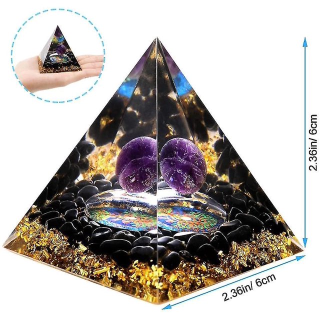 Pirámide para energía positiva 2.32.3in Cristales de orgonita Cristales de protección Generador de energía para Stre