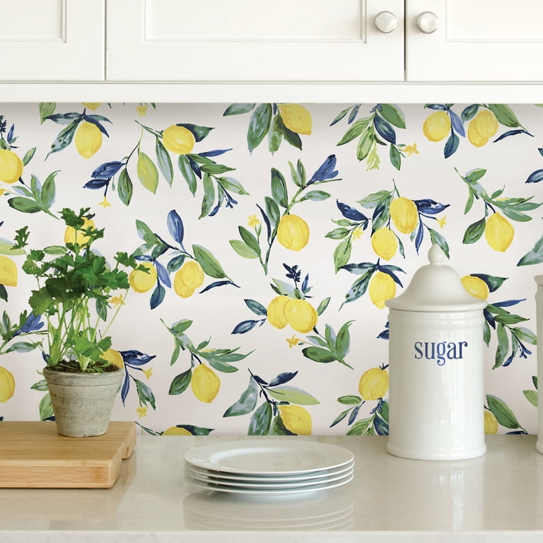 NuWallpaper Lemon Drop Yellow Vinyl Peel And Stick Wallpaper, 216