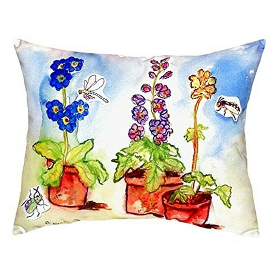 Betsy Drake NC426 16 x 20 in. Potted Flowers No Cord Pillow