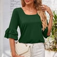 thumbnail image 4 of Mittory 3/4 Length Sleeves Womens Tops Blouses for Women Dressy Casual Tops Trendy Summer Shirts Spring Clothes, 4 of 8