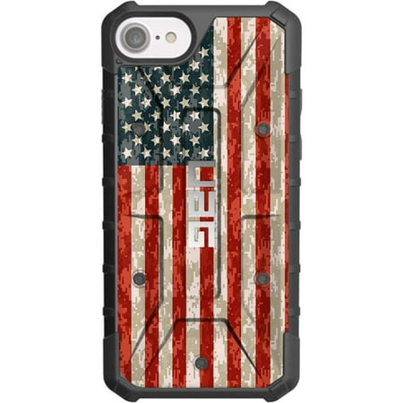 LIMITED EDITION- Customized Designs by Ego Tactical over a UAG- Urban Armor Gear Case for Apple iPhone 8 PLUS/7 PLUS/6s PLUS/6 PLUS (Larger 5.5")- US Flag, Reversed over Digital Camouflage