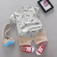 thumbnail image 2 of NOLDARES Toddler Baby Boy Summer Clothes Construction Site Print Tee Elastic Waist Shorts Blazer,2-3 Y, 2 of 4