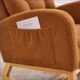thumbnail image 4 of Rocking Chair with Footrest, Caramel High Back Lounge Armchair | Rubber Wood Legs | Foam, Rubberwood, 4 of 15