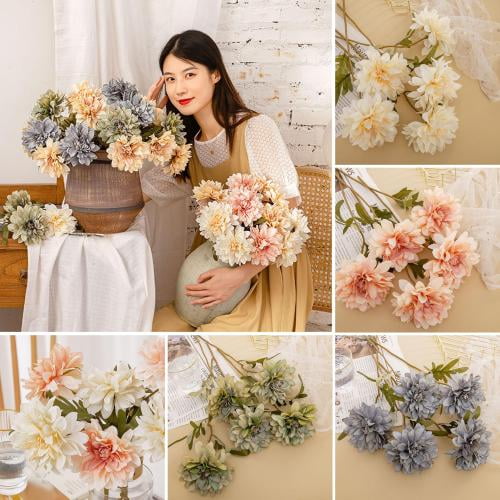 Zhaomeidaxi Multi Use Artificial Flowers Combo For Diy Centerpieces Arrangements Wedding Bridal Bouquet Table Chair Decor Candle Holder Baby Shower Cake Flower Strips Home Com - Diy Bridal Bouquet Holder