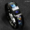 thumbnail image 5 of Tungsten Rings for Men Wedding Bands for Him Womens Wedding Bands for Her 8mm Black Blue Diamond Colored glaze Inlay, 5 of 6