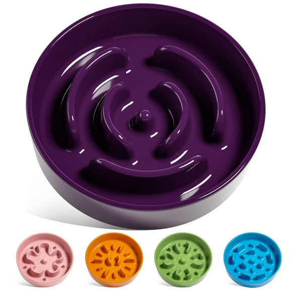 Cuenco para perros Slow Feeder LE TAUCI, de cerámica, color morado, raza pequeña
