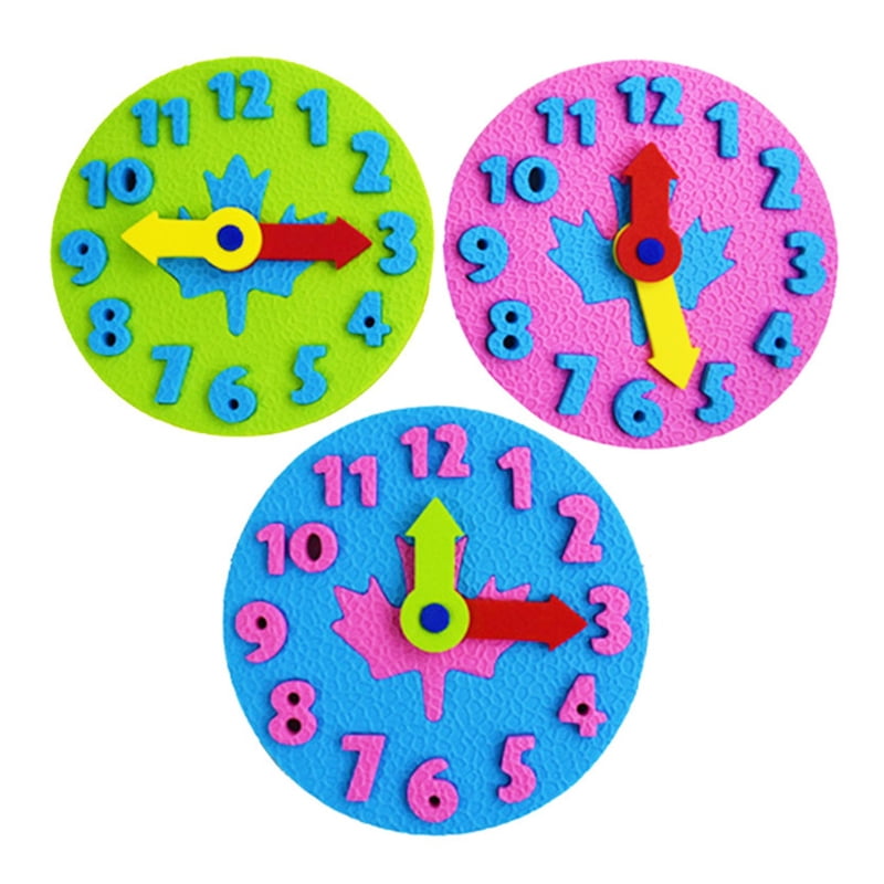 EVA Foam Number Clock Time Jigsaw Puzzle  Kids Learning Toy Free Shipping& 