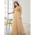 thumbnail image 6 of AURA Plus Size Sequin Evening Dress Women V Neck Formal Gown Elegant Party Dress, 6 of 7