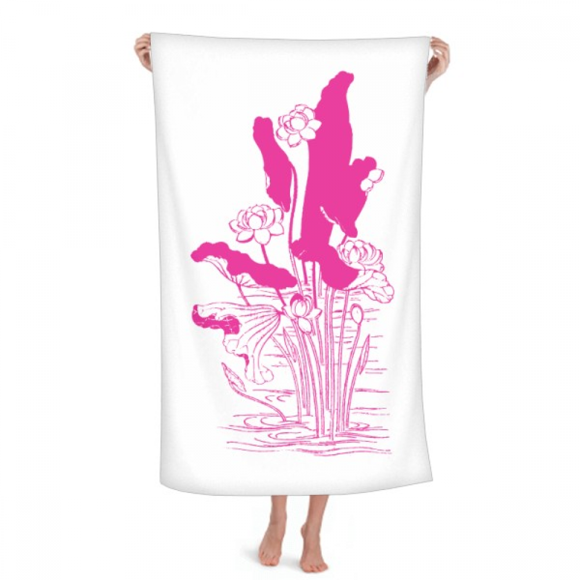 Lotus Lotus Flower Water Hand Towel Bath Facecloth Soft Cotton Washcloth