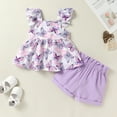 thumbnail image 2 of Younger Tree Baby Girl Clothes Outfits Summer Sleeveless Ruffle Bowknot Dress Top Shorts Set 2PCS for 18-24 Months, 2 of 7