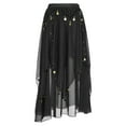 thumbnail image 2 of Haitryli Womens Chiffon Belly Dance Skirt Sequin Beaded Asymmetric Side Split Long Skirts Indian Black One Size, 2 of 7