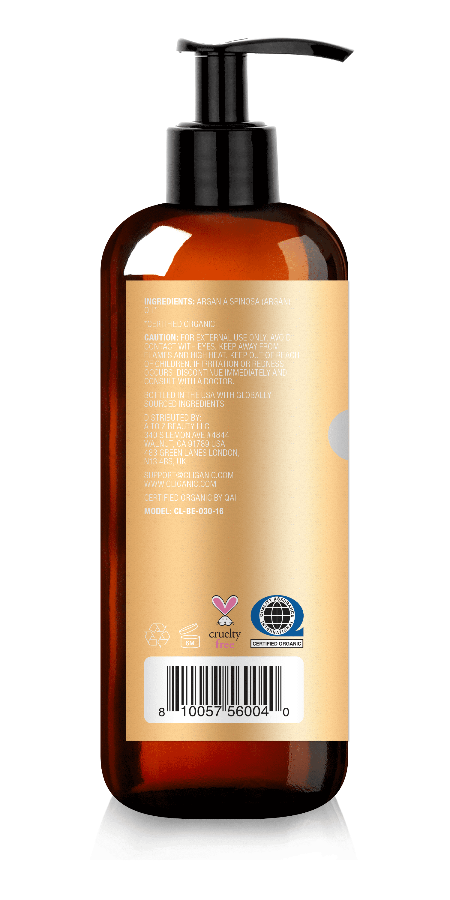 Cliganic USDA Organic Argan Oil, 120 ml - Dubai Beauty Wholesale