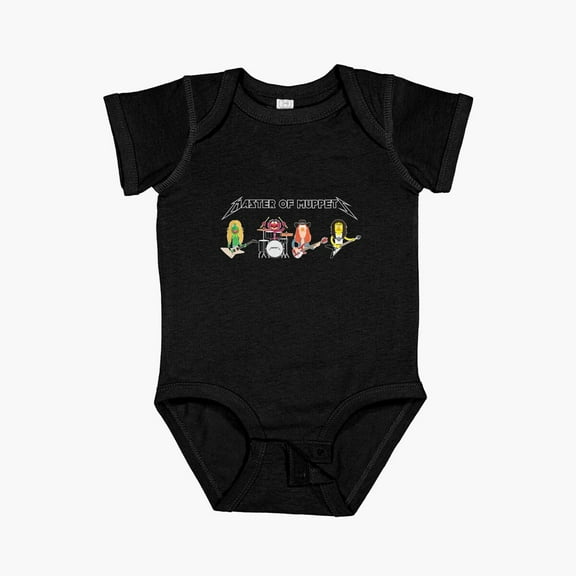 Bella Canvas Master Of Muppets (Horizontal) - Muppets As Metallica Band Short Sleeve Baby One-Piece Newborn Gender Neutral Outfit, Baby Boy Or Girl Bodysuit, Birrthday Gifts