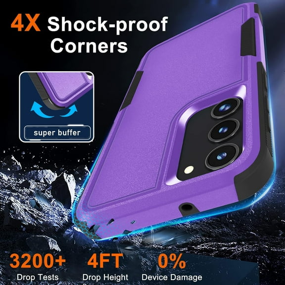 for Samsung Galaxy A54 5G Case ,Heavy Duty Rugged Shockproof Full Body Protective Phone Cover, Violet