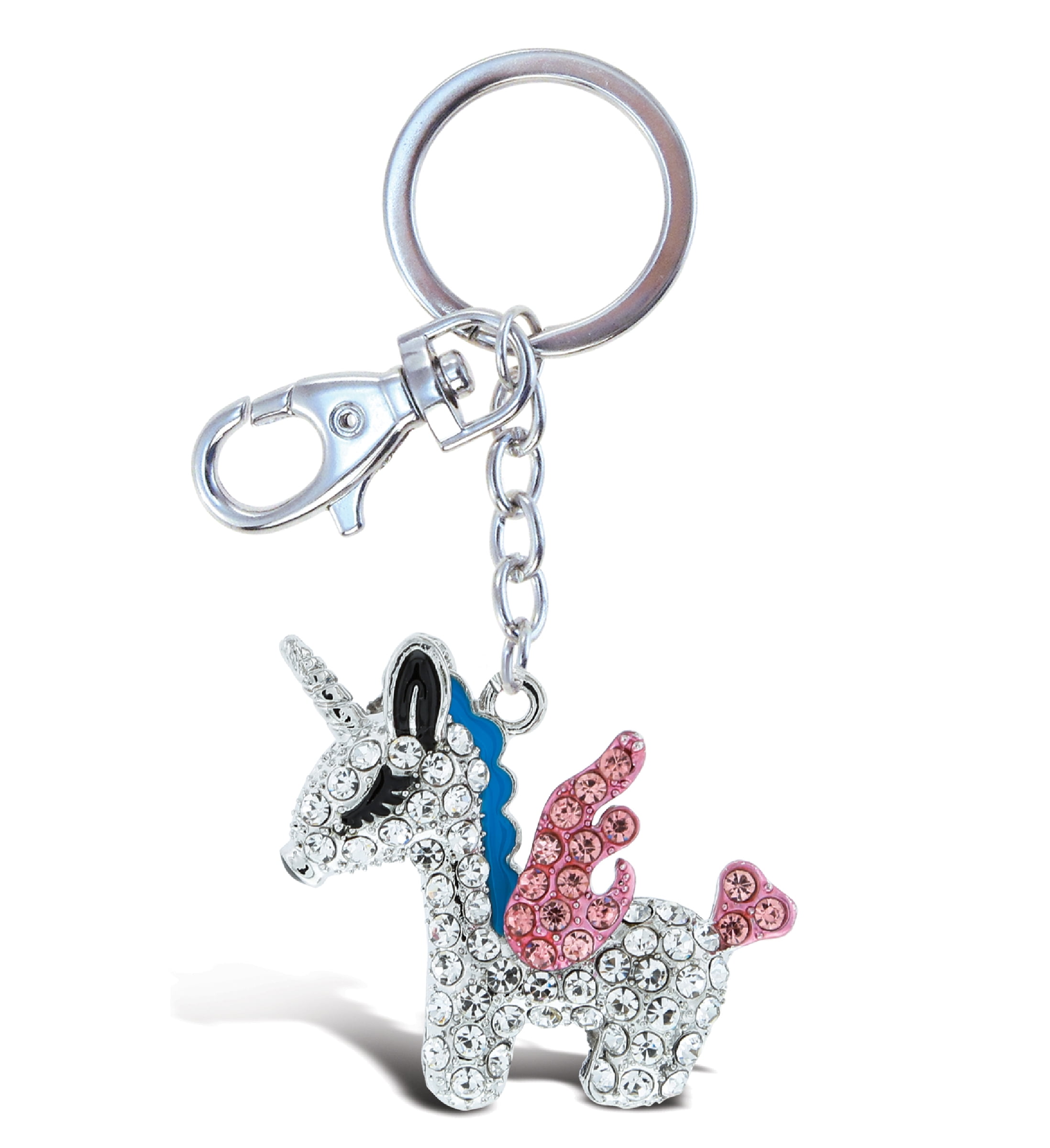 Crystal Rhinestone Unicorn Pendant Car Keyring Bag Keychain Key Ring Chain Gift 