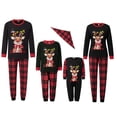 thumbnail image 1 of Conjunto de pijamas familiares a juego: camisetas de manga larga con estampado de renos navideños y pantalones a cuadros (2 piezas). Pijama familiar., 1 of 10