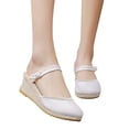 thumbnail image 4 of Dsscvnef Chaussures Compensées Confortables Tissées d'Été pour Femmes, Bout Rond, Respirantes, 4 of 7