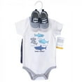 thumbnail image 2 of Hudson Baby Infant Boy Cotton Bodysuit, Shorts and Shoe 3pc Set, Shark Expert, 0-3 Months, 2 of 5