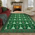 thumbnail image 2 of Christmas 4' x 6' Area Rug Washable, Non Slip Low Pile Christmas Tree & Floral Pattern Accent Carpet, Non Shedding Xmas Rugs for Living Room, Bedroom, Dining Room, Home Decor, Green, 2 of 9