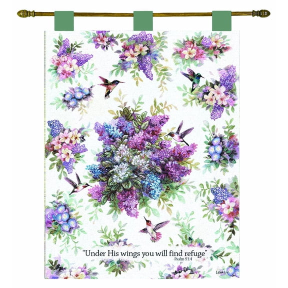 Manual Inspirational Collection 26 X 36-Inch Wall Hanging and Finial Rod, Whisper Wings with Verse by Lena Liu,