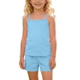 thumbnail image 2 of Cethrio Girls Outfit Sets 2 Piece, Soft Sleeveless Casual Kids Summer Clothing Sets Light Blue Size 12, 2 of 8